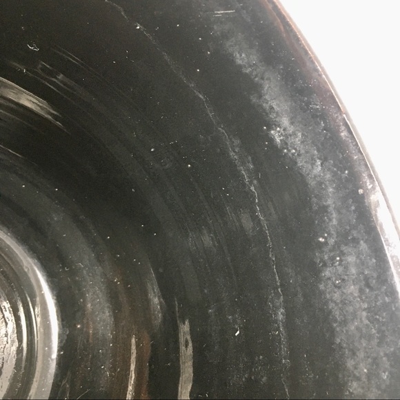 Hand Thrown Earthenware Ceramic Red Black Rimmed Bowl Cachepot Vase Planter - Picture 13 of 16